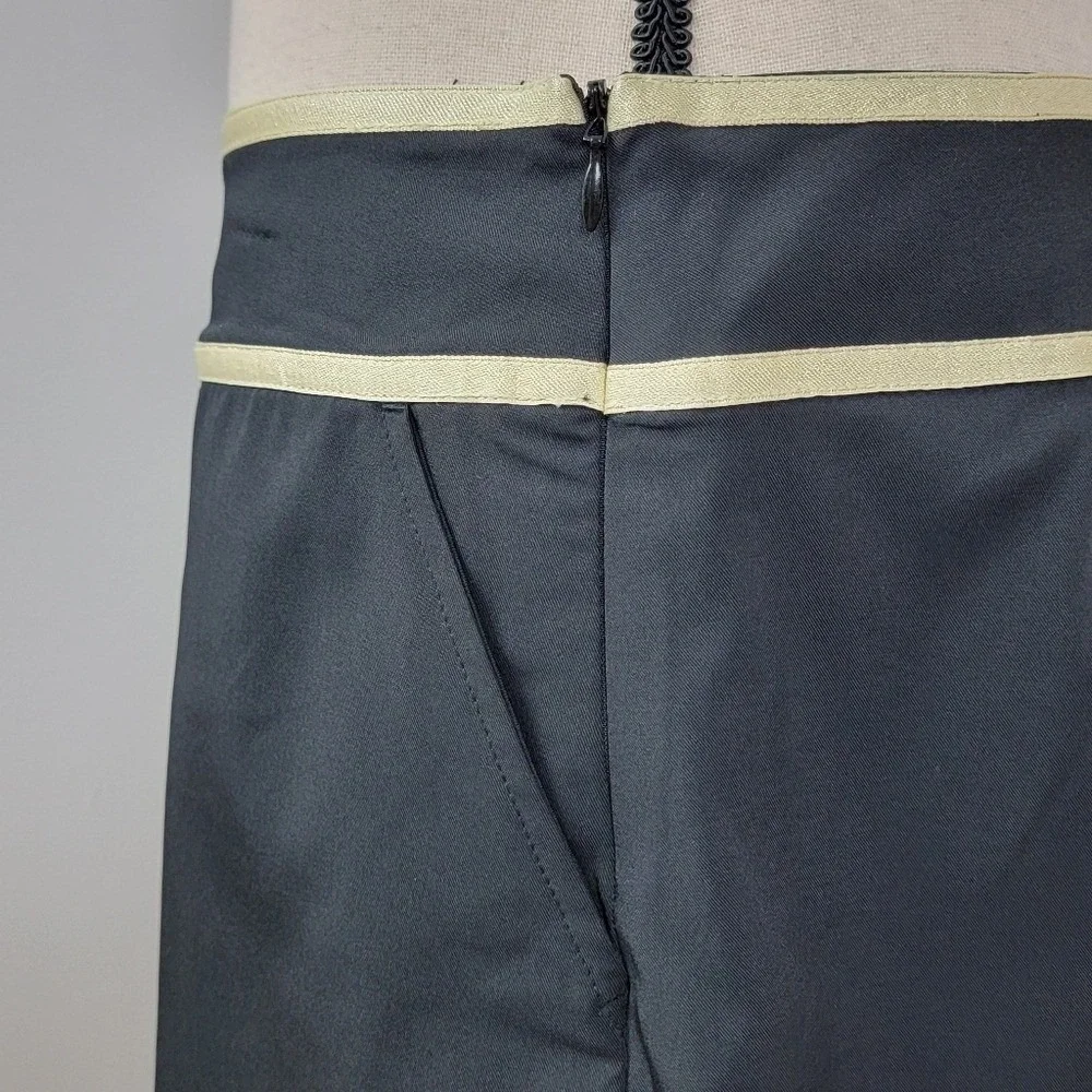 Lady Hagen Golf Skort Womens 10 Black Gold Trim A-Line Athletic Skirt Pockets